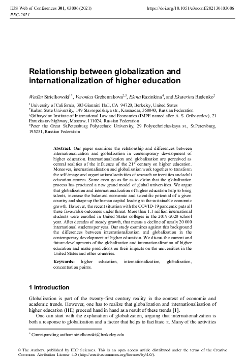 (PDF) Relationship between globalization and internationalization of ...