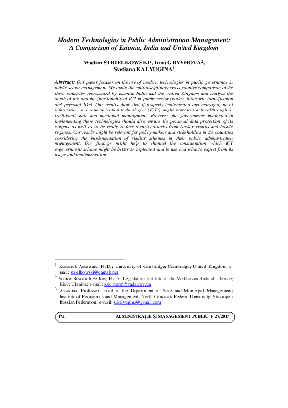(PDF) Modern Technologies in Public Administration Management: A ...