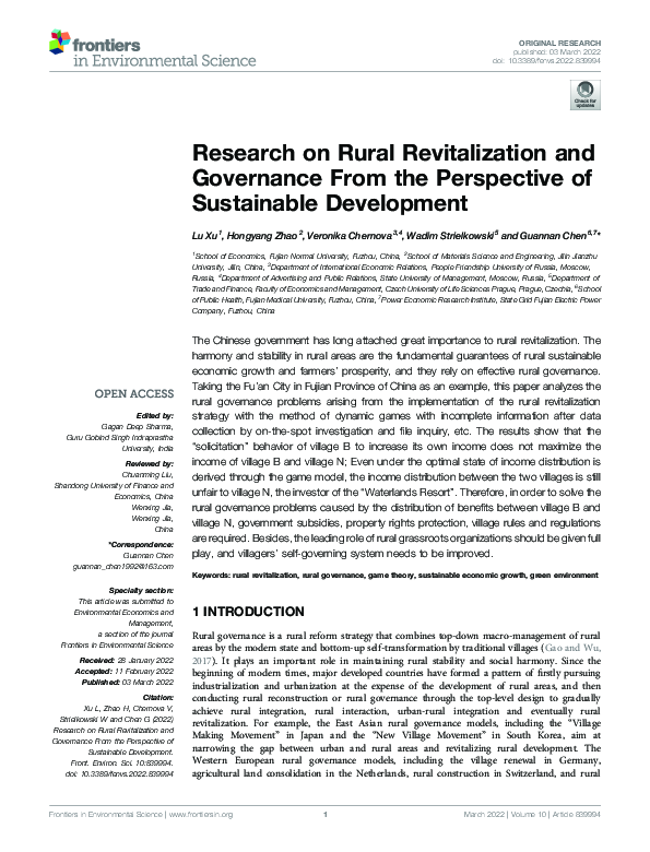 (PDF) Research on Rural Revitalization and Governance From the ...