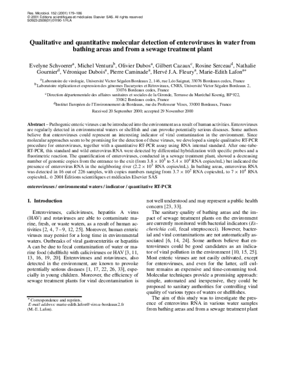 (PDF) Qualitative and quantitative molecular detection of enteroviruses ...