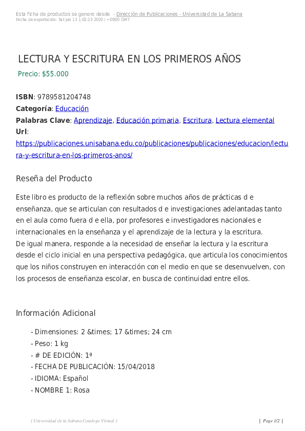 (PDF) Lectura y escritura en los primeros años. Transiciones en el ...