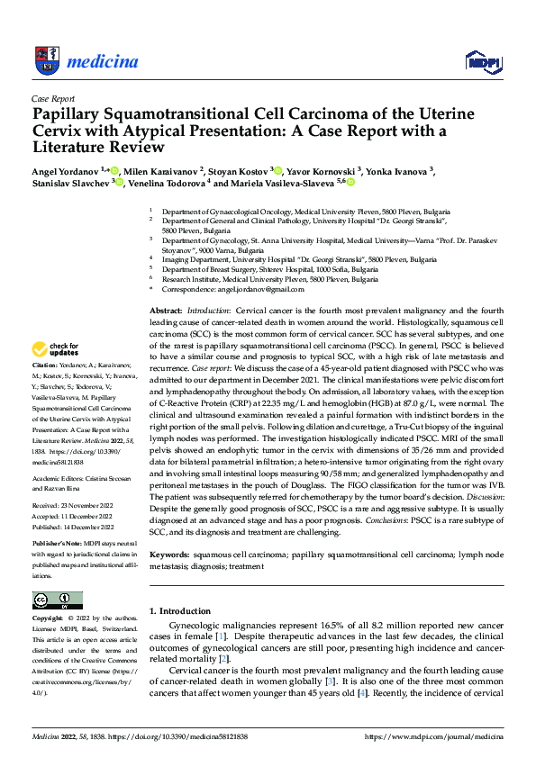 (PDF) Papillary Squamotransitional Cell Carcinoma of the Uterine Cervix ...