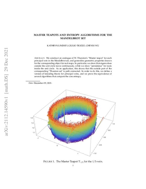 (PDF) Master Teapots and Entropy Algorithms for the Mandelbrot Set