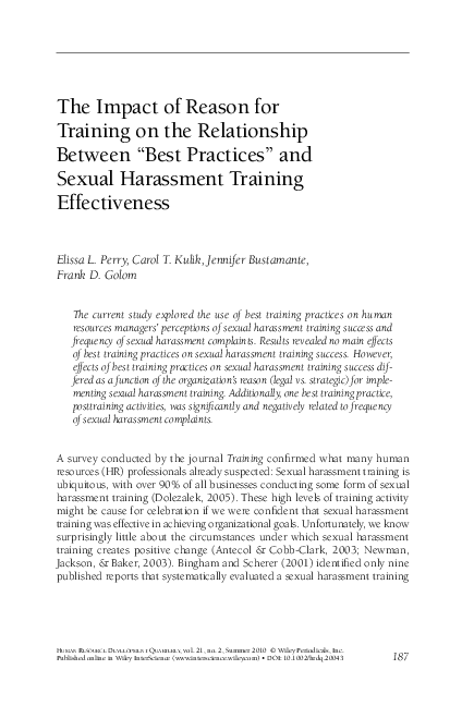 (PDF) The impact of reason for training on the relationship between ...