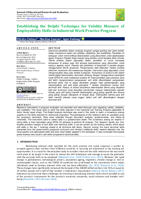 (PDF) Establishing the Delphi Technique for Validity Measure of ...
