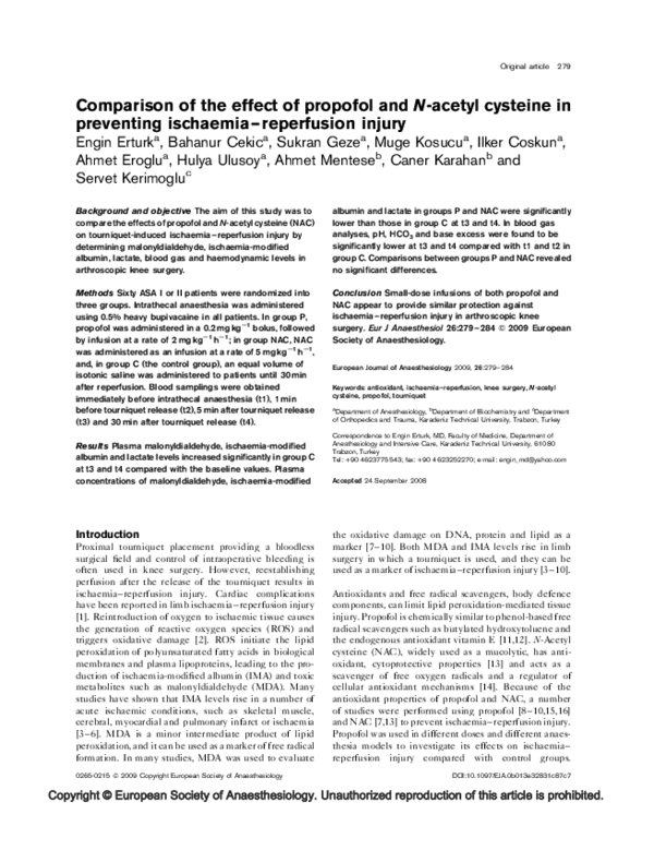 (PDF) Comparison of the effect of propofol and N-acetyl cysteine in ...