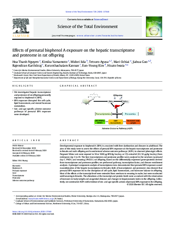 (PDF) Effects of prenatal bisphenol A exposure on the hepatic ...