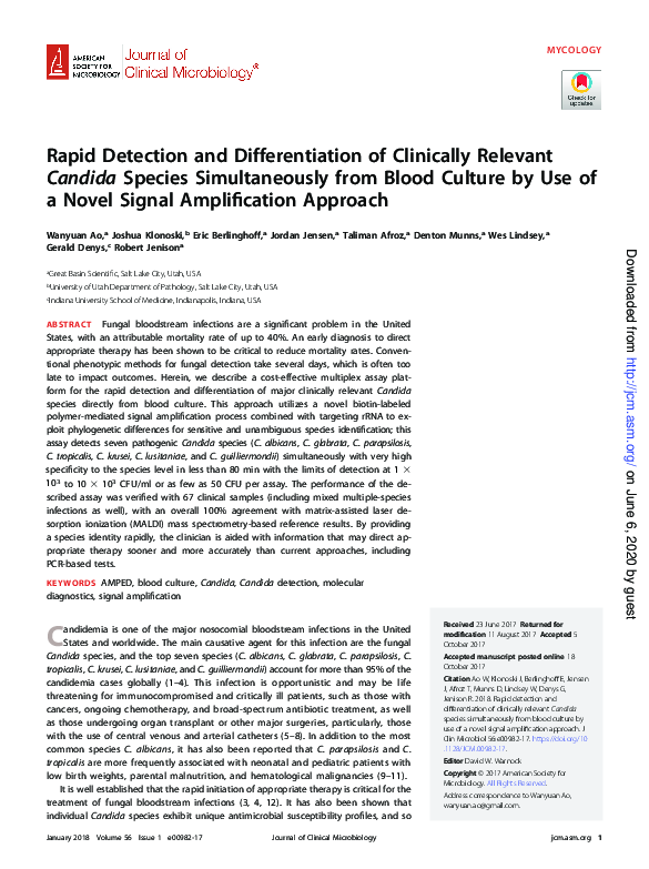 (PDF) Rapid Detection and Differentiation of Clinically Relevant ...