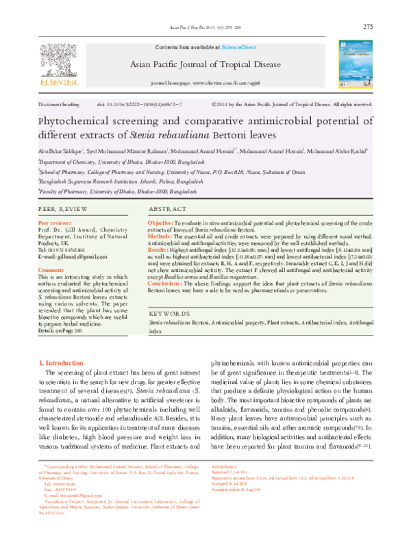 (PDF) Phytochemical screening and comparative antimicrobial potential ...