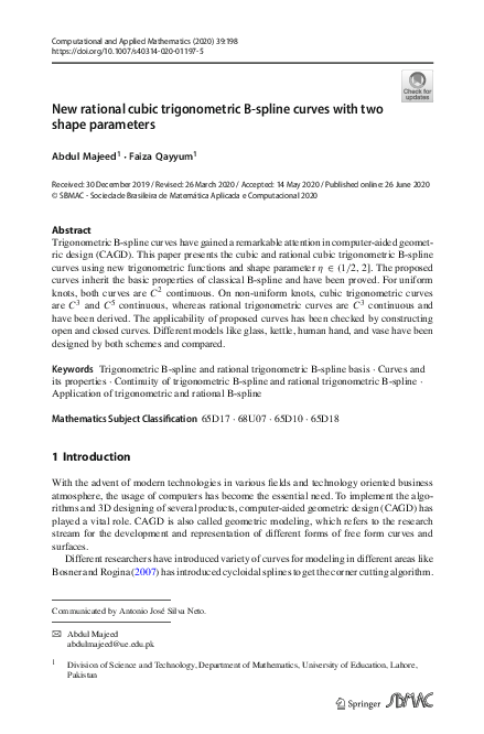 (PDF) New rational cubic trigonometric B-spline curves with two shape ...