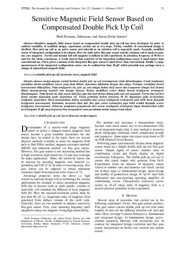 (PDF) Sensitive Magnetic Field Sensor Based on Compensated Double Pick ...