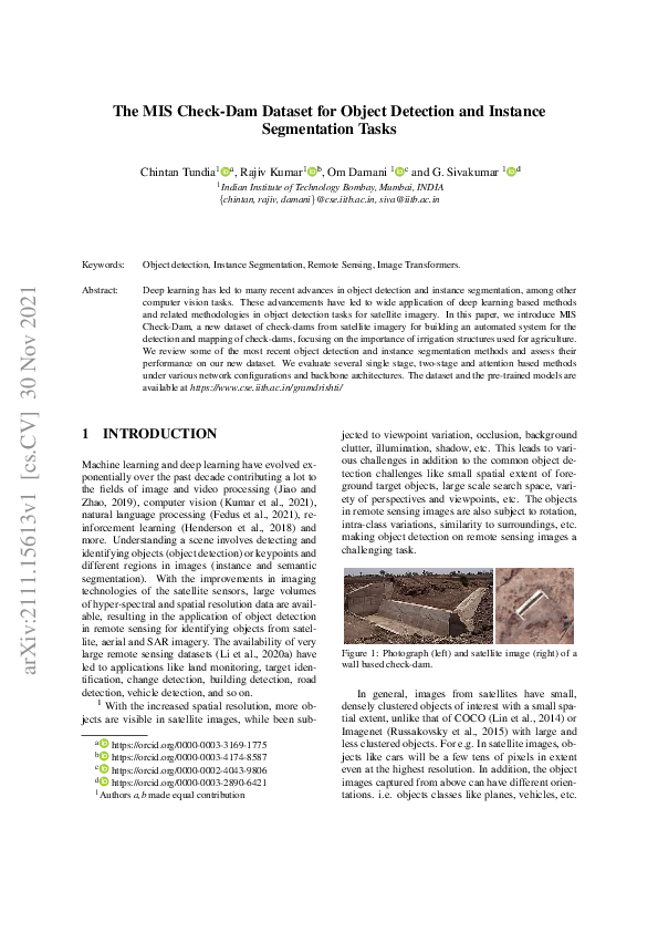 (PDF) The MIS Check-Dam Dataset for Object Detection and Instance ...
