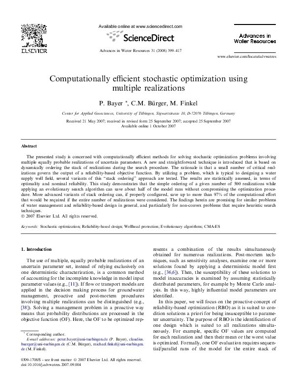 (PDF) Computationally efficient stochastic optimization using multiple ...