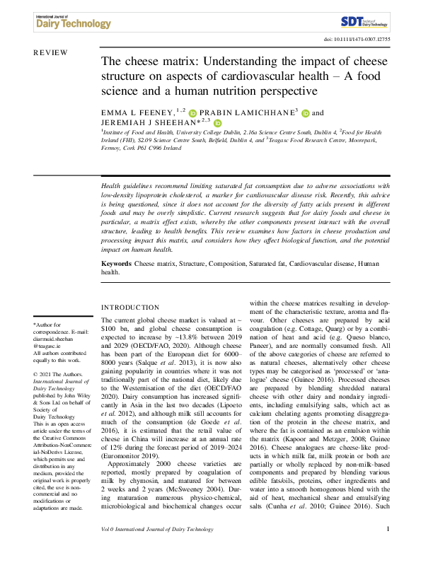 (PDF) The cheese matrix: Understanding the impact of cheese structure ...