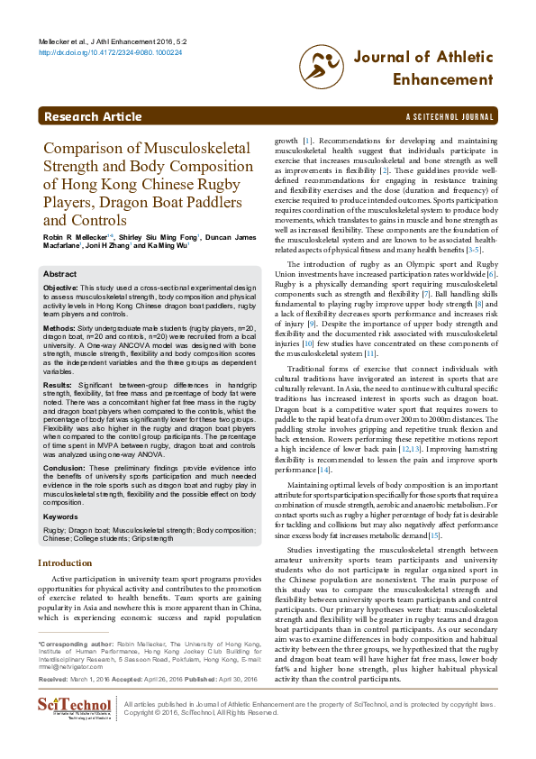 (PDF) Comparison of Musculoskeletal Strength and Body Composition of ...