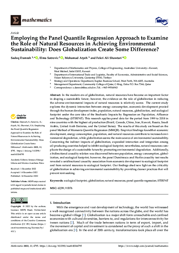 (PDF) Employing the Panel Quantile Regression Approach to Examine the ...