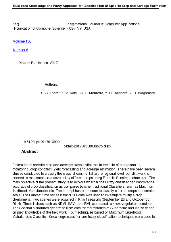 (PDF) Rule base Knowledge and Fuzzy Approach for Classification of ...