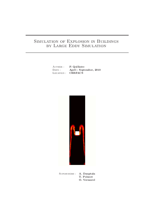 (PDF) Simulation of Explosion in Buildings by Large Eddy Simulation