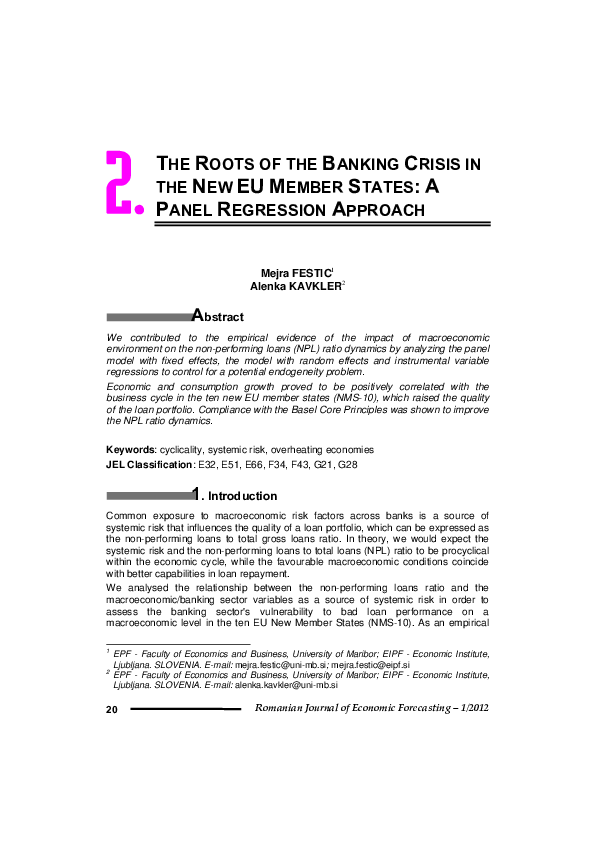 (PDF) The Roots of the Banking Crisis in the New EU Member States: A ...
