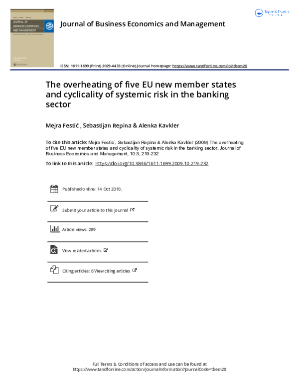 (PDF) The Overheating of Five Eu New Member States and Cyclicality of ...