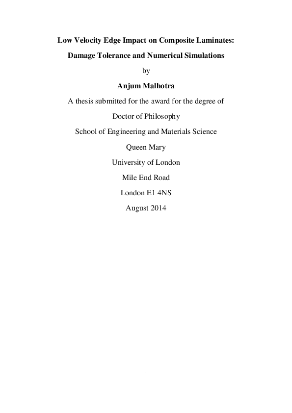 (PDF) Low Velocity Edge Impact on Composite Laminates: Damage Tolerance ...