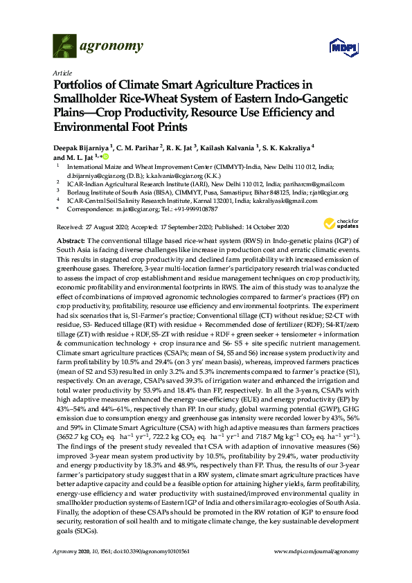 (PDF) Portfolios of Climate Smart Agriculture Practices in Smallholder ...