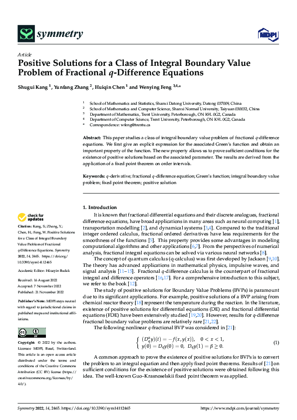 (PDF) Positive Solutions for a Class of Integral Boundary Value Problem ...