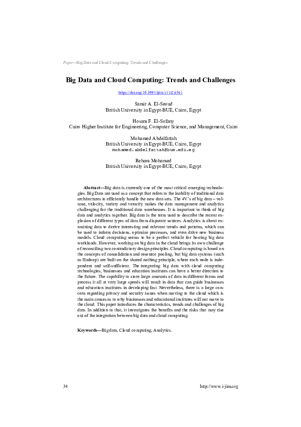 (PDF) Big Data and Cloud Computing: Trends and Challenges