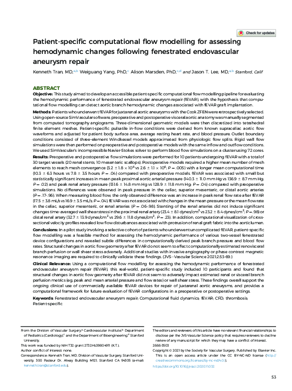 (PDF) Patient-Specific Computational Flow Modelling for Assessing ...