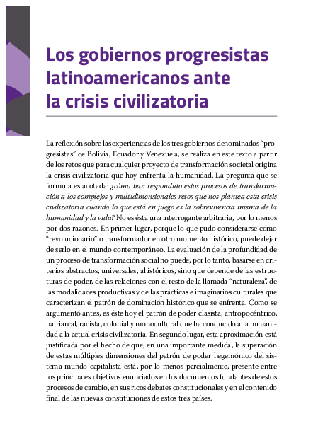 (PDF) Los gobiernos progresistas latinoamericanos ante la crisis ...
