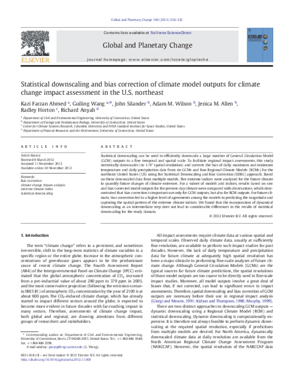 (PDF) Statistical downscaling and bias correction of climate model ...