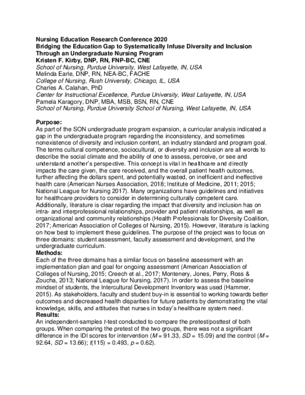 (PDF) Bridging the Education Gap to Systematically Infuse Diversity and ...