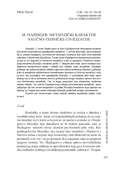 (PDF) M Heidegger Metaphysical character of te