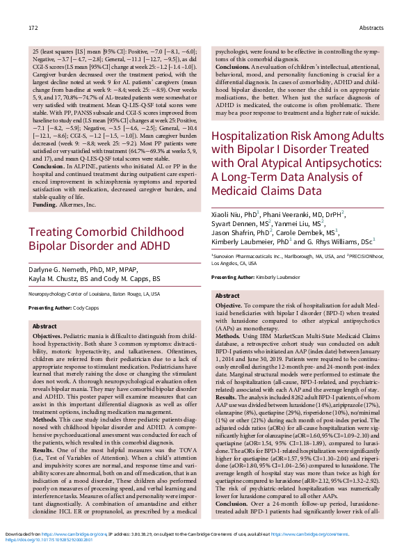 (PDF) Treating Comorbid Childhood Bipolar Disorder and ADHD
