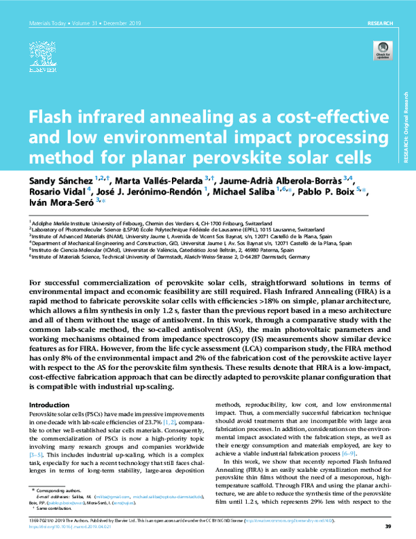 (PDF) Flash infrared annealing as a cost-effective and low ...