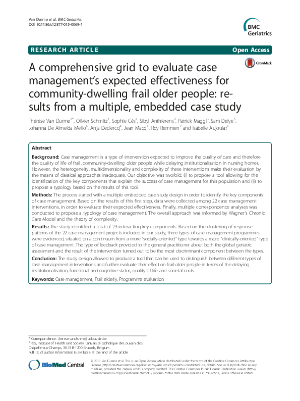 (PDF) A comprehensive grid to evaluate case management’s expected ...