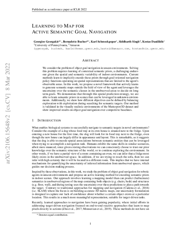 (PDF) Learning to Map for Active Semantic Goal Navigation