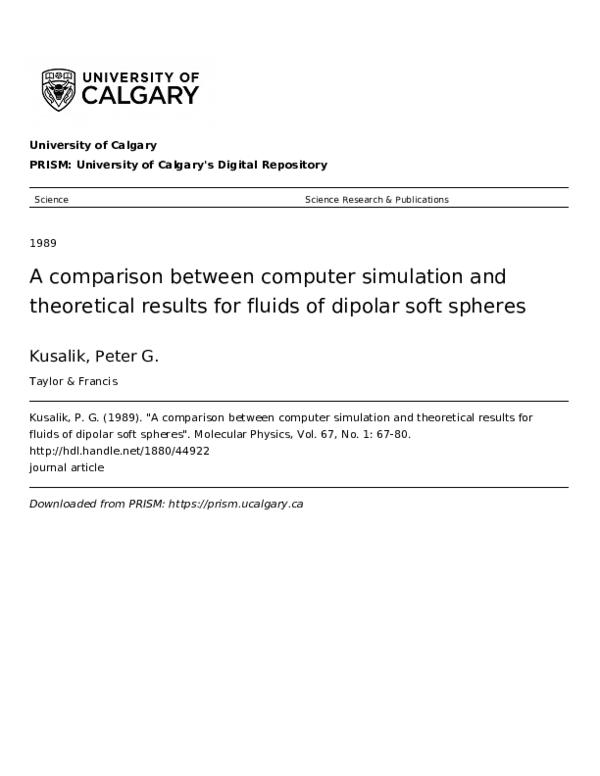 (PDF) A comparison between computer simulation and theoretical results ...