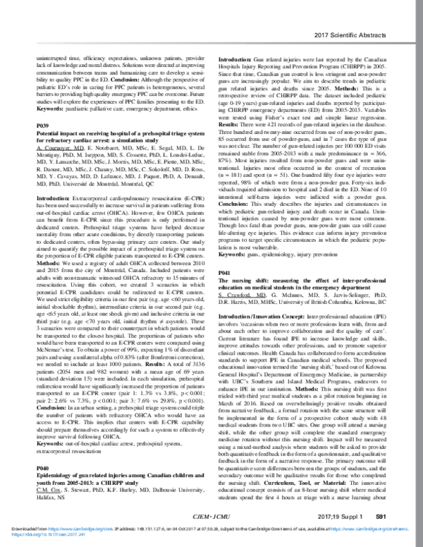 (PDF) P039: Potential impact on receiving hospital of a prehospital ...