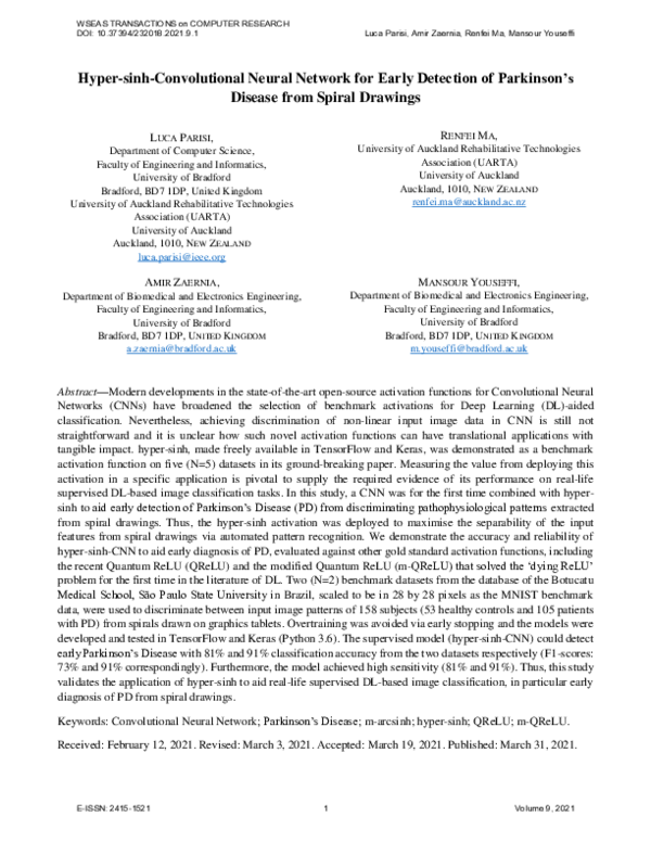 (PDF) Ηyper-sinh-Convolutional Neural Network for Early Detection of ...