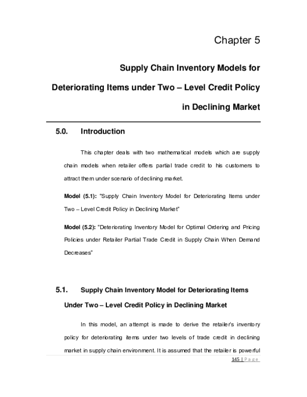 (PDF) Supply chain inventory model for deteriorating items under two ...