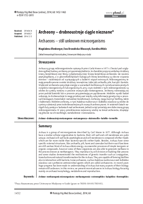 (PDF) Archaeons – still unknown microorganisms