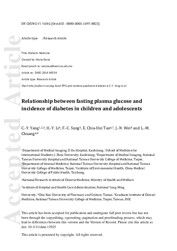 (PDF) Relationship Between Fasting Plasma Glucose and Glycosylated ...