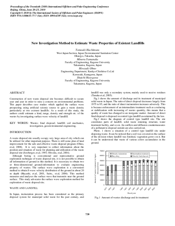 (PDF) New Investigation Method to Estimate Waste Properties of Existent ...