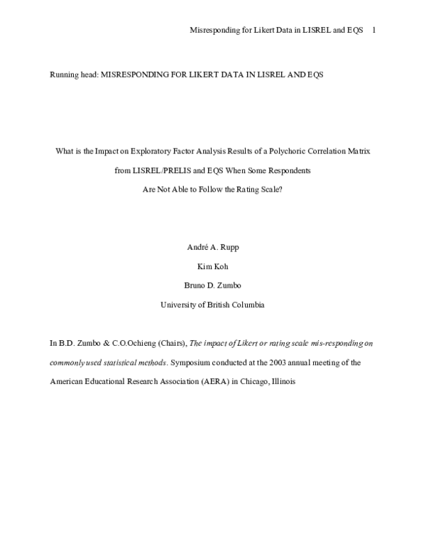 (PDF) What is the impact on exploratory factor analysis results of a ...