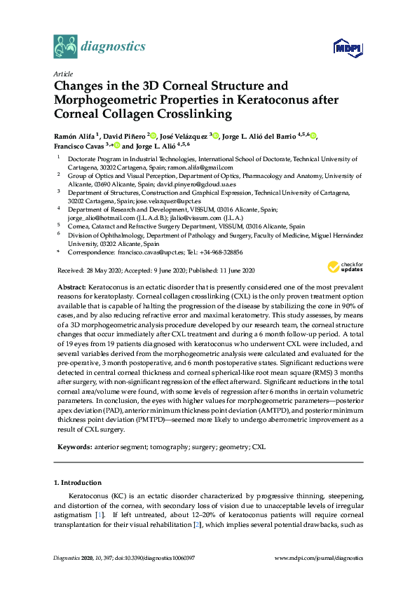 (PDF) Changes in the 3D Corneal Structure and Morphogeometric ...
