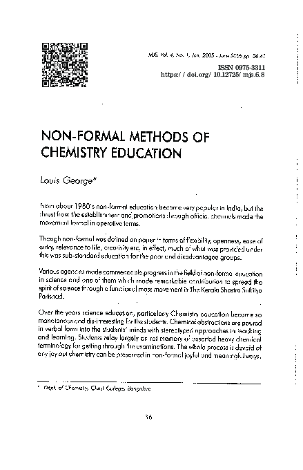 (PDF) Non-Formal Methods of Chemistry Education