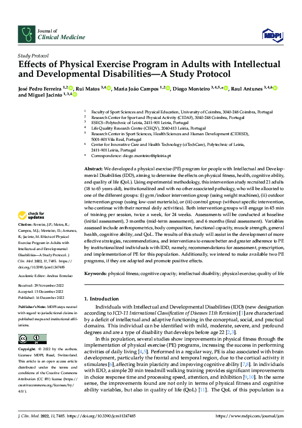 (PDF) Effects of Physical Exercise Program in Adults with Intellectual ...