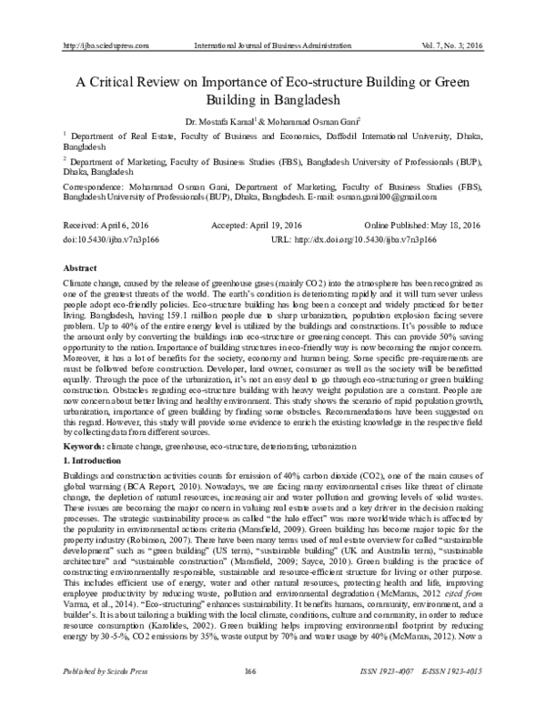 (PDF) A Critical Review on Importance of Eco-structure Building or ...
