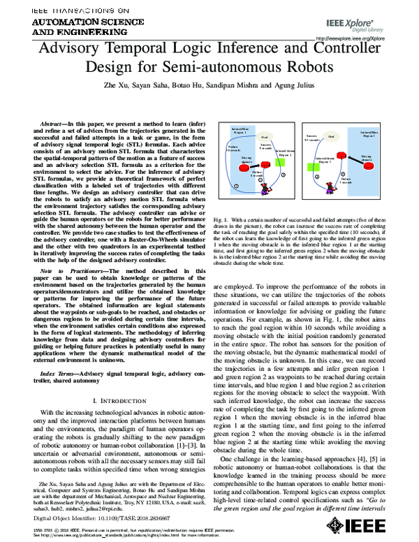 (PDF) Advisory Temporal Logic Inference and Controller Design for ...